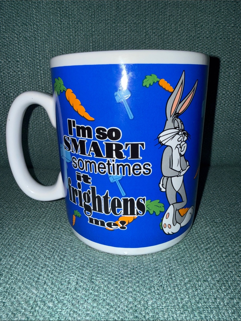 Warner Bros. Blue Bugs Bunny 'I'm So Smart' Ceramic Mug 🔥 G3 - Picture 2 of 4
